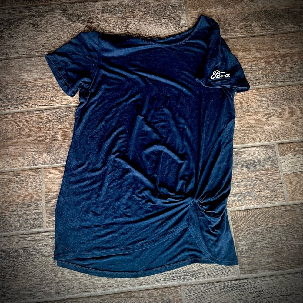 Ford logo navy blue shirt with factory tie front Oversized  S